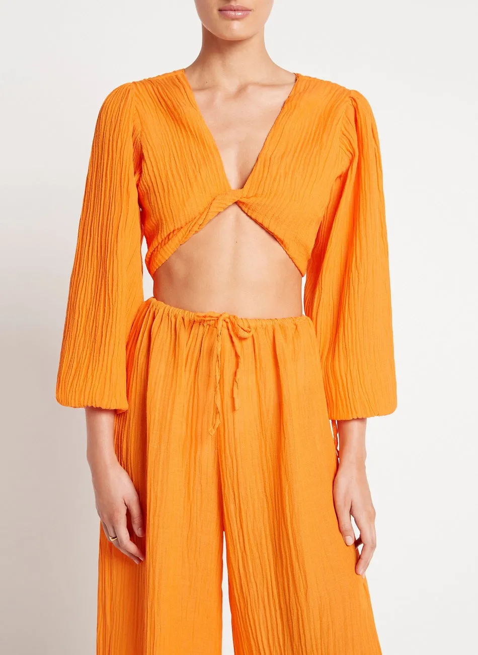 Orange Front Twist Crop Top sold by Sand Dollar