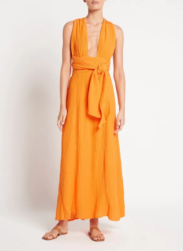 Orange Halter Neck Maxi Dress sold by Sand Dollar