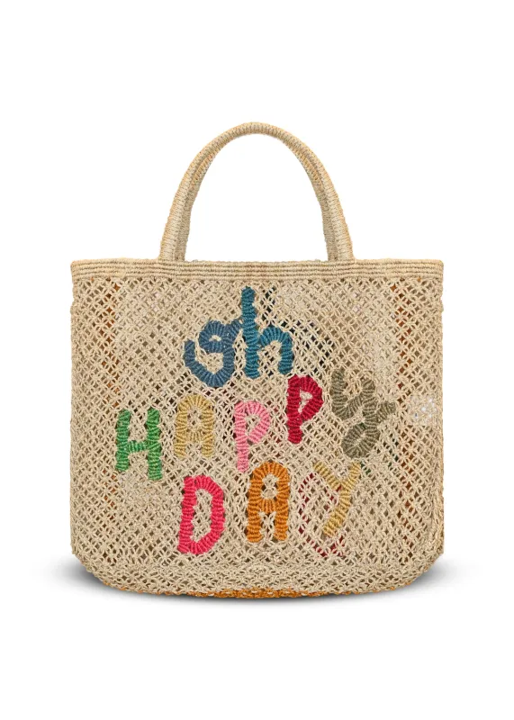 Oh Happy Day Jute Bag Natural/Multi sold by Sand Dollar