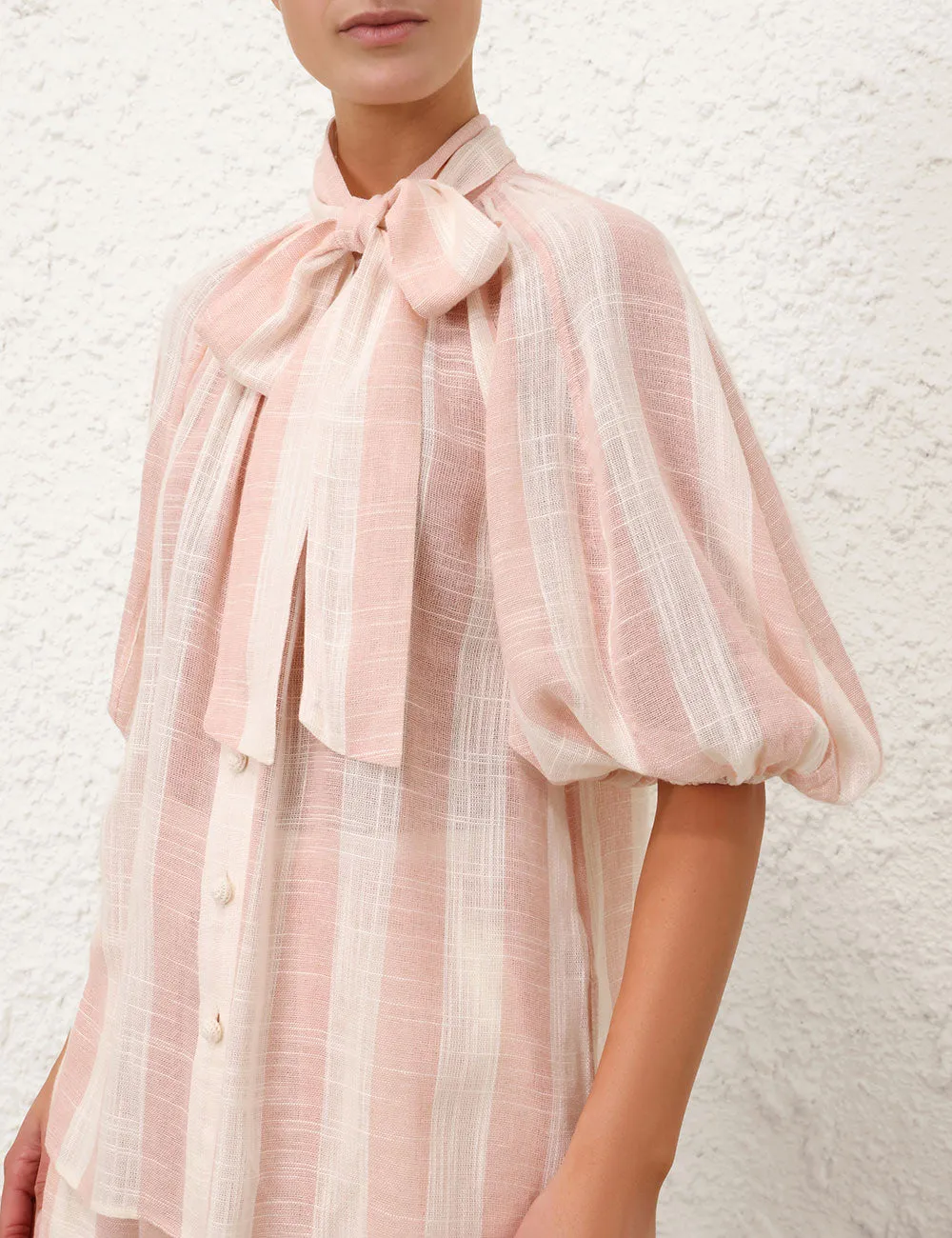 Acacia Blouson Shirt Pink Cream Stripe sold by Sand Dollar product image thumbnail 5