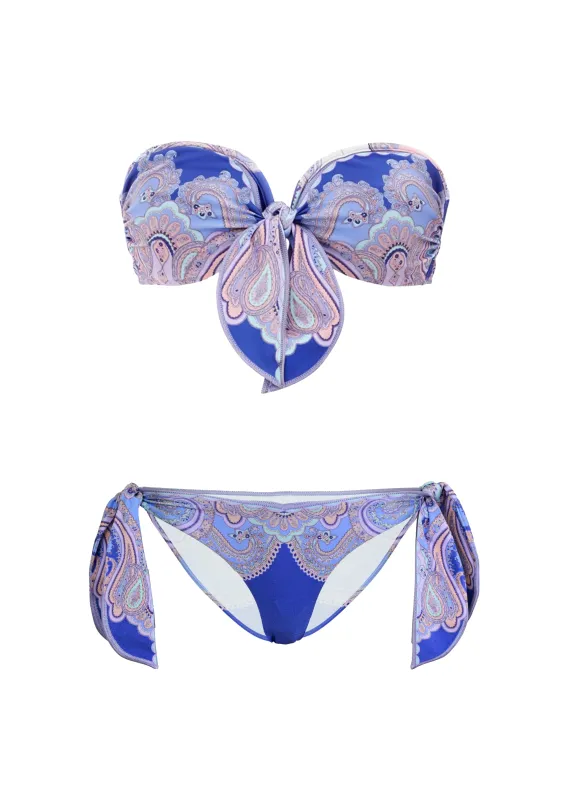 Maxine Scarf Tie Bikini Cornflower made by Zimmermann