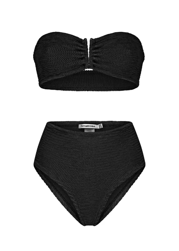 Frida High Waist Bikini Black made by Sand Dollar