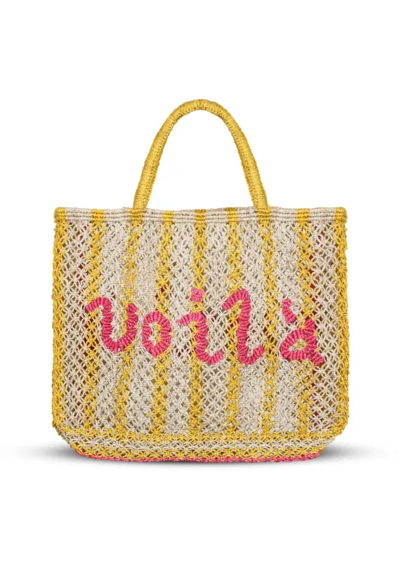 Voila Jute Bag Natural Stripes sold by Sand Dollar