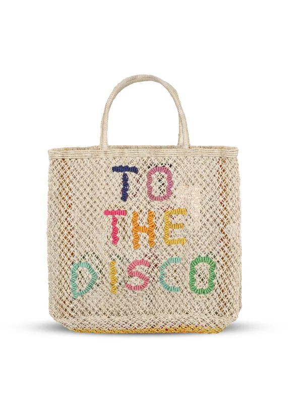 To The Disco Jute Bag Natural/Multi sold by Sand Dollar