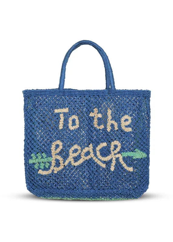 To The Beach Jute Bag Cobalt sold by Sand Dollar