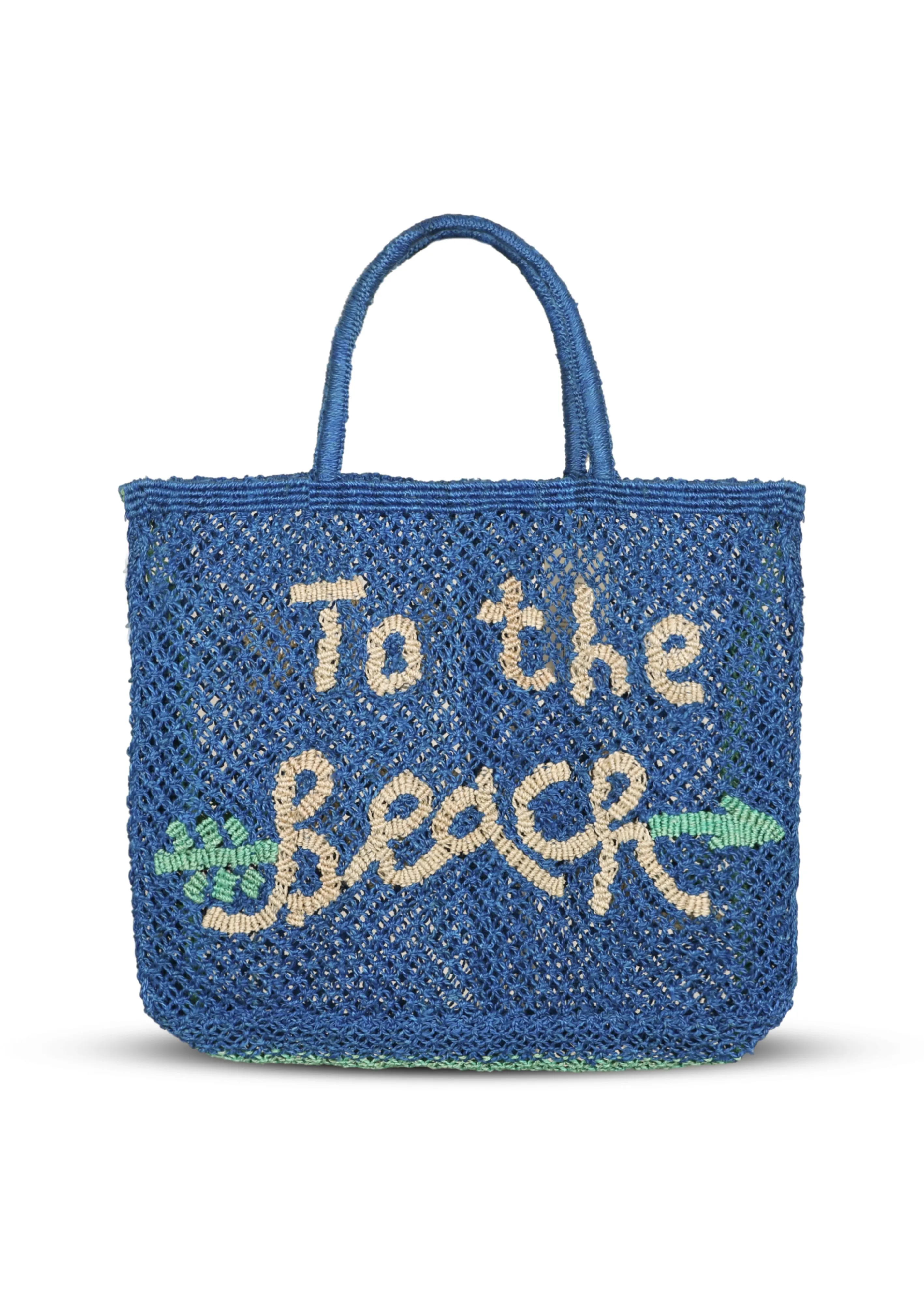 To The Beach Jute Bag Cobalt sold by Sand Dollar