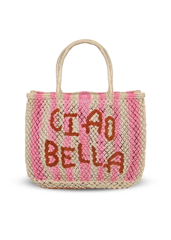 Ciao Bella Jute Bag Rose Stripes sold by Sand Dollar