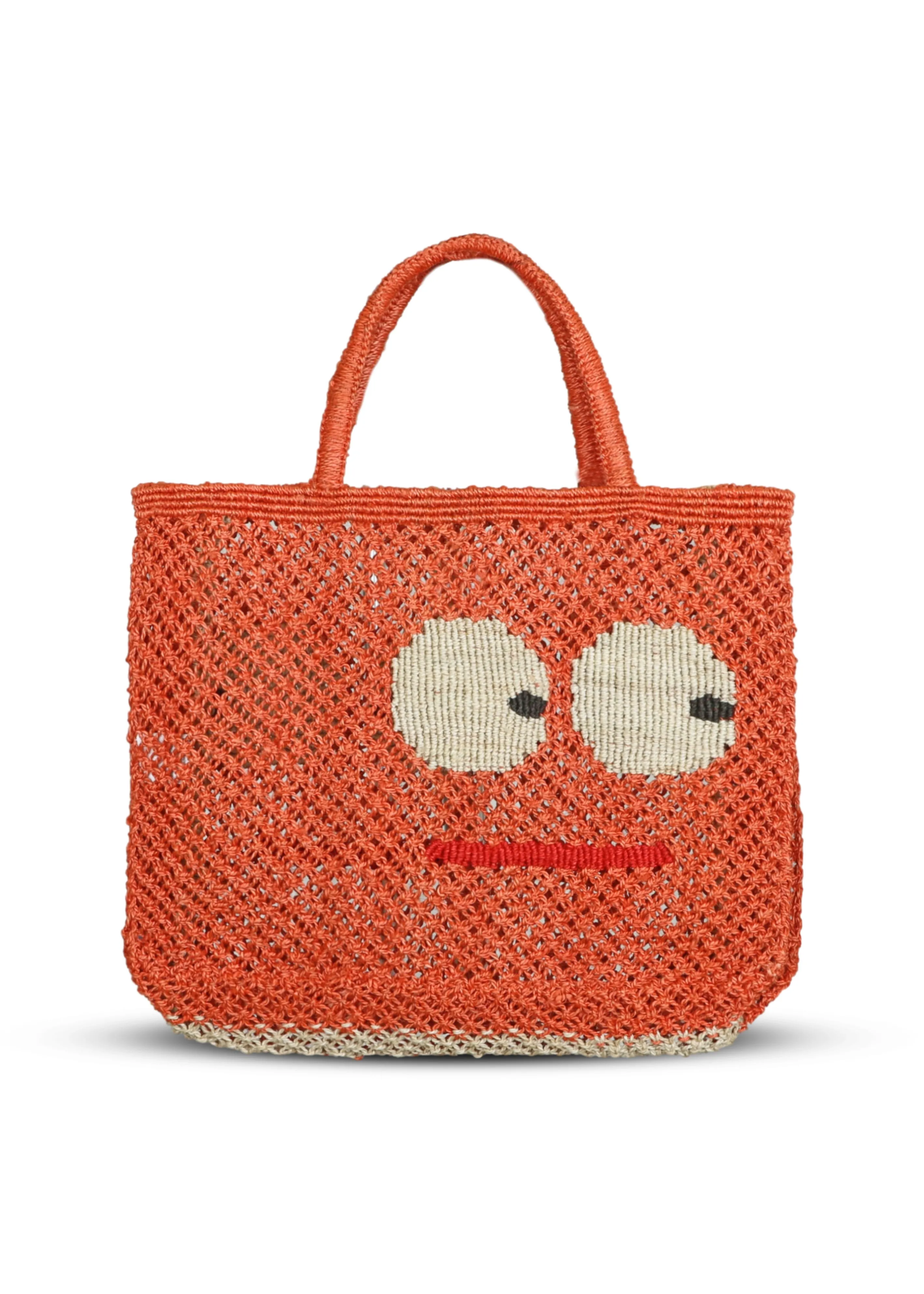 Big Eyes Jute Bag Peach sold by Sand Dollar