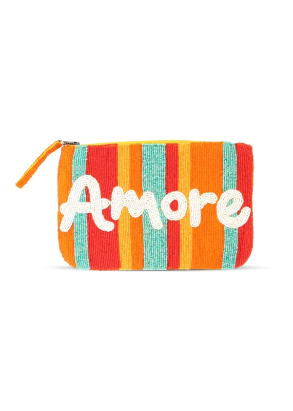 Amore Beaded Clutch Stripes made by Sand Dollar