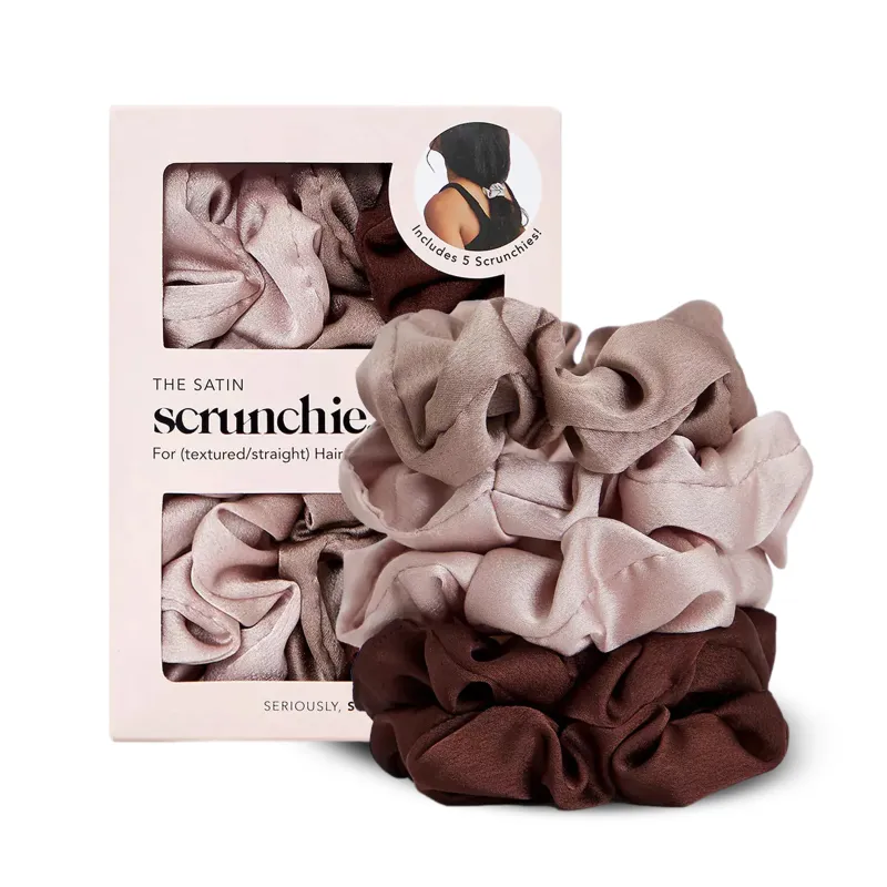 Satin Scrunchies 5pc Cameo made by Sand Dollar