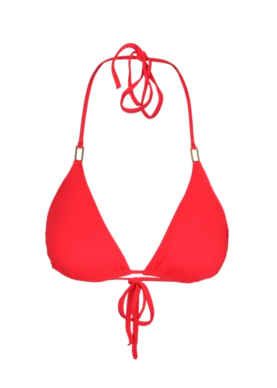 Cancun Triangle Bikini Top Red sold by Sand Dollar