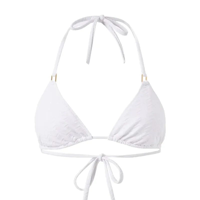 Cancun Zigzag White Bikini Top sold by Sand Dollar