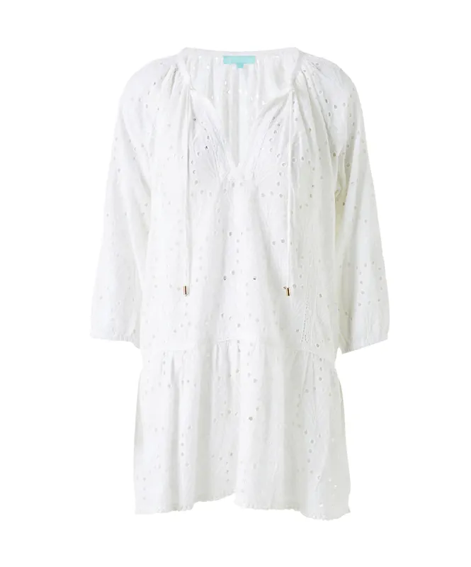 Broderie Anglaise Kaftan - White Resort Wear Ashley Kaftan sold by Sand Dollar