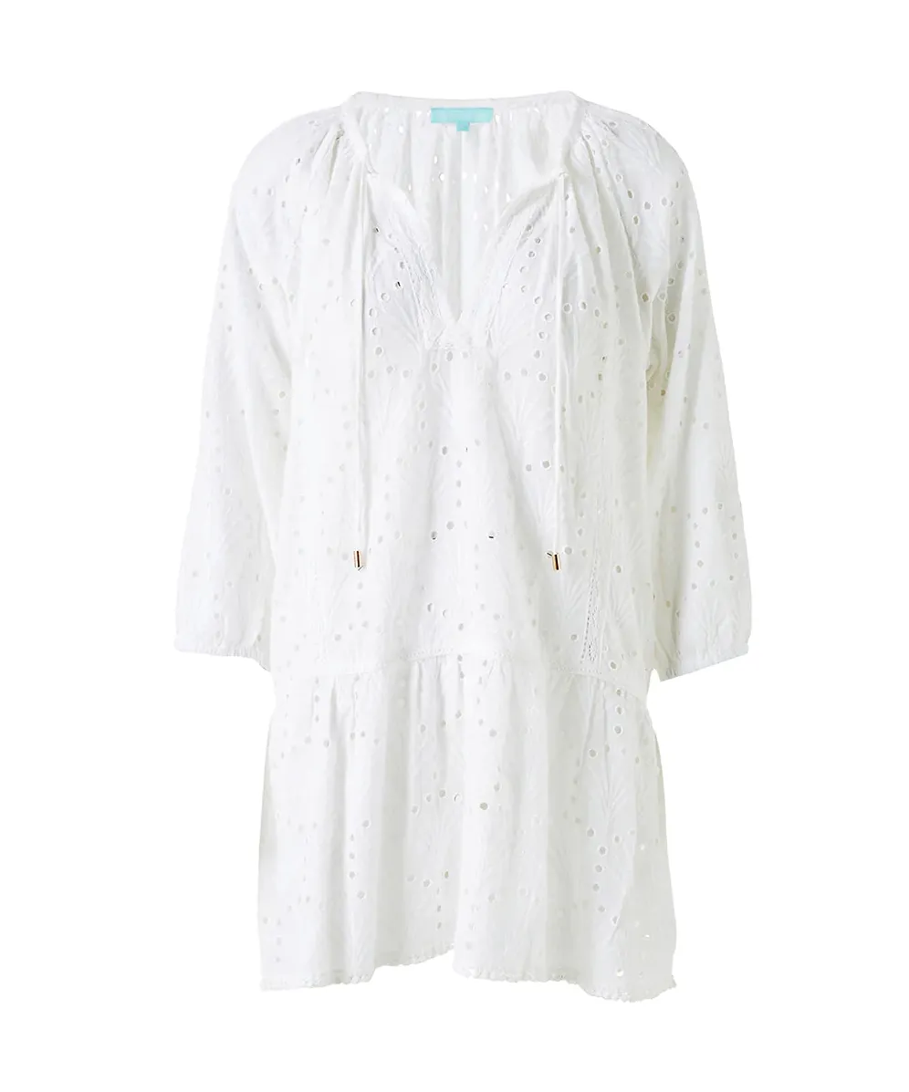 Broderie Anglaise Kaftan - White Resort Wear Ashley Kaftan sold by Sand Dollar