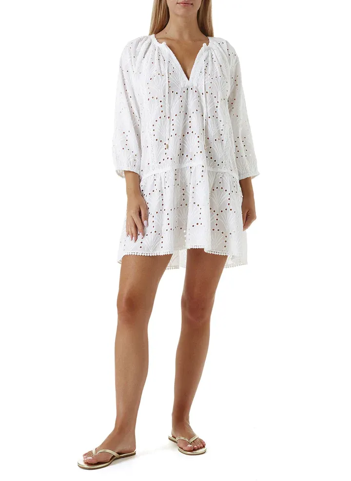 Broderie Anglaise Kaftan - White Resort Wear Ashley Kaftan sold by Sand Dollar product image thumbnail 4
