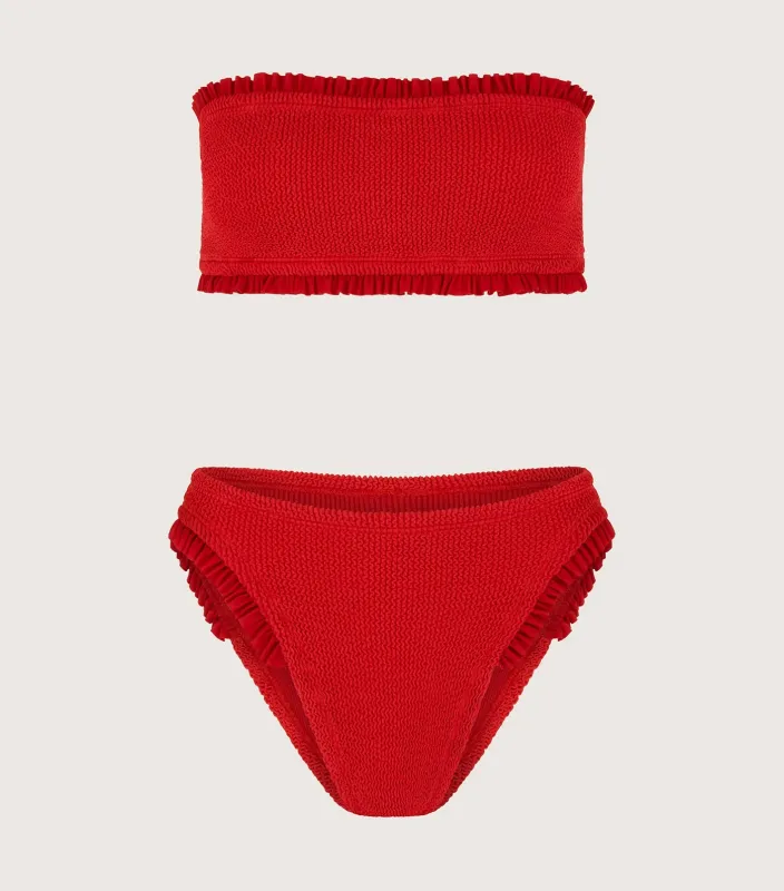 Tracey Frill Bikini Red made by Hunza G
