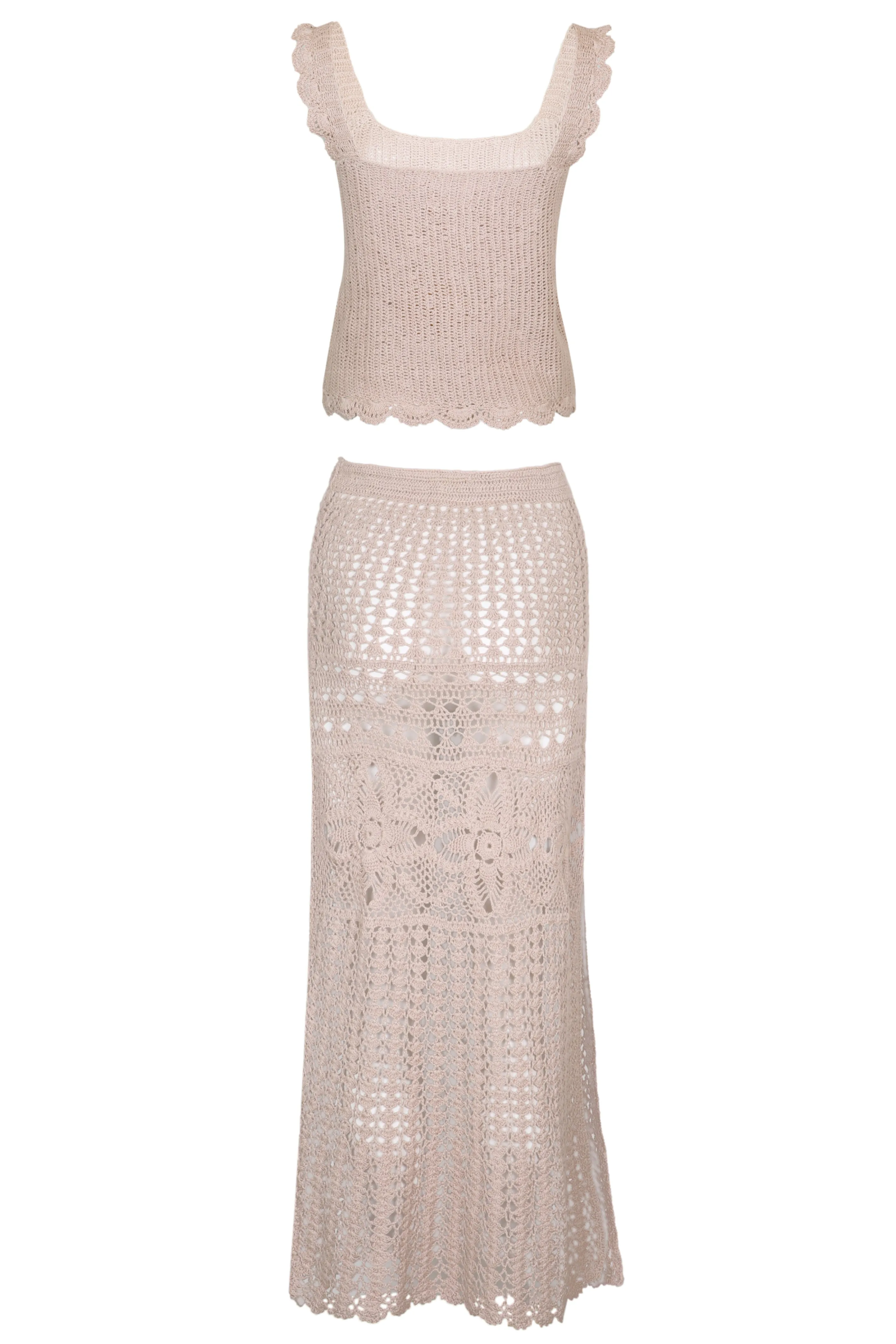 Cannelle Crochet Crop Top & Maxi Skirt Light Brown sold by Sand Dollar product image thumbnail 3