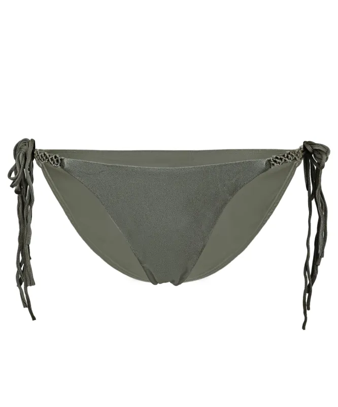 Mila Tie Bikini Bottom Full Olive sold by Sand Dollar