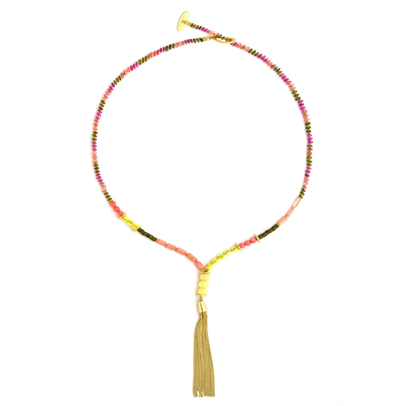 Parrot Tassel Necklace made by Sand Dollar