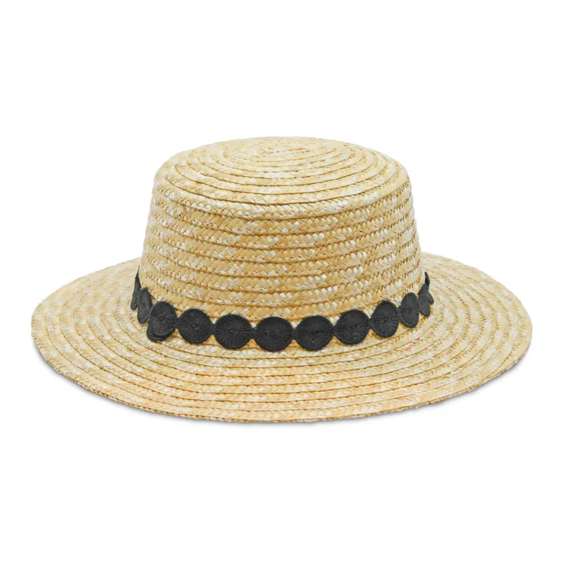 Summer Vacation Straw Hat Outdoors Beach Black made by Sand Dollar
