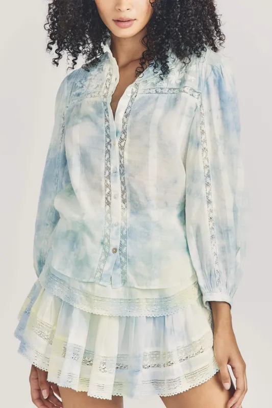 Hand Dye Button Front Top sold by Sand Dollar