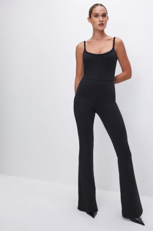 Compression Terry Scoop Jumpsuit Black made by Good American
