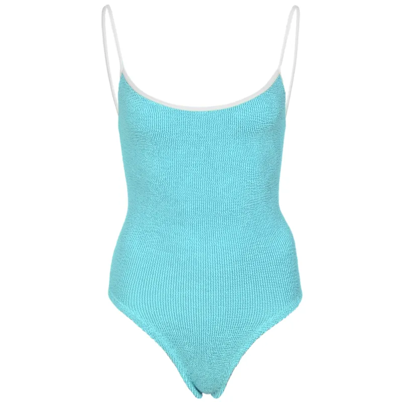 Pamela Swim Contrast Aqua made by Hunza G
