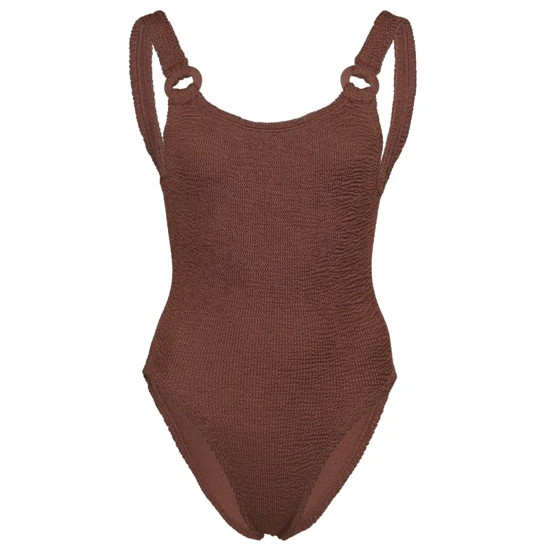 Domino Swim With Fabric Covered Hoops Metallic Chocolate sold by Sand Dollar