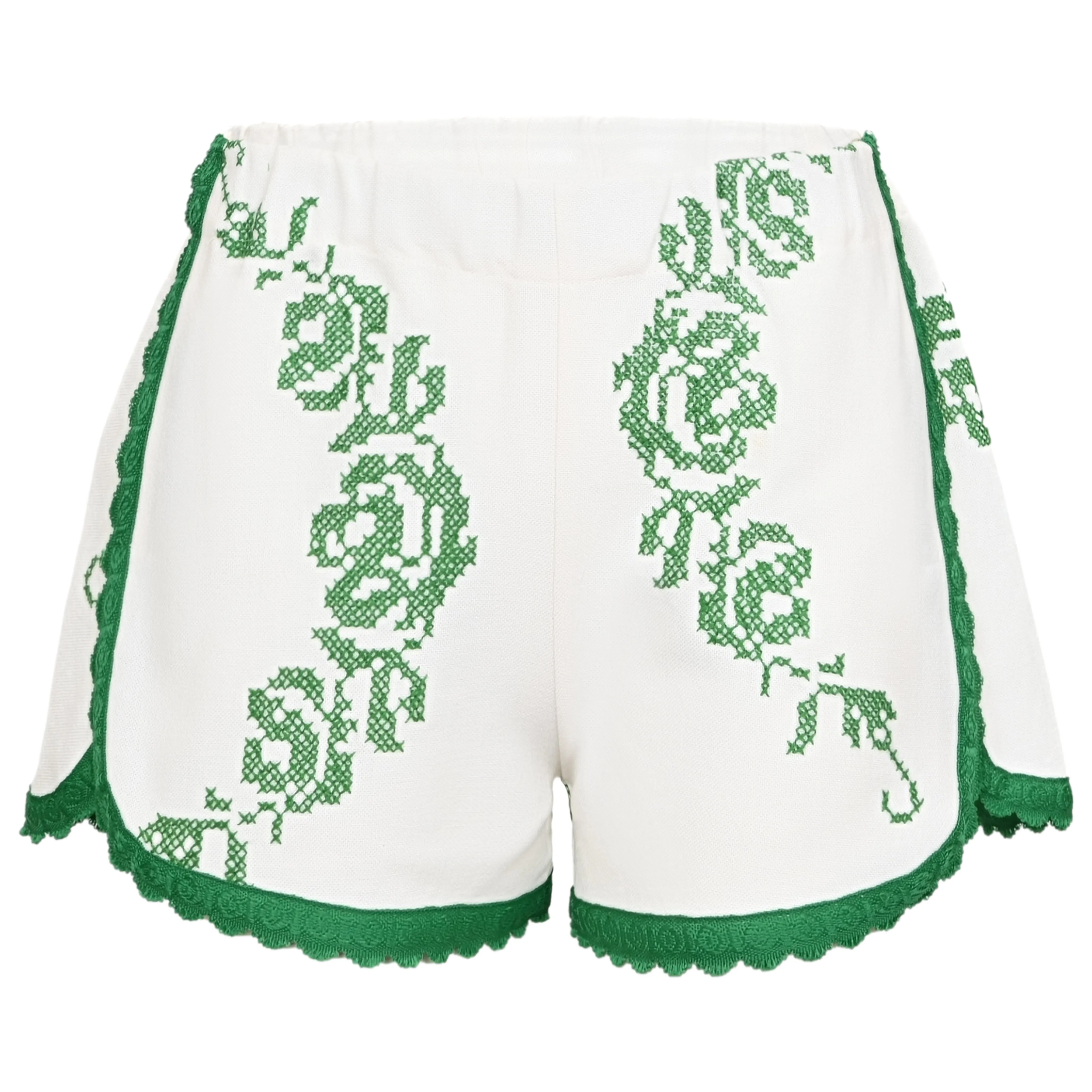 Orsina Cotton Shorts Green Trim Green Print S sold by Sand Dollar