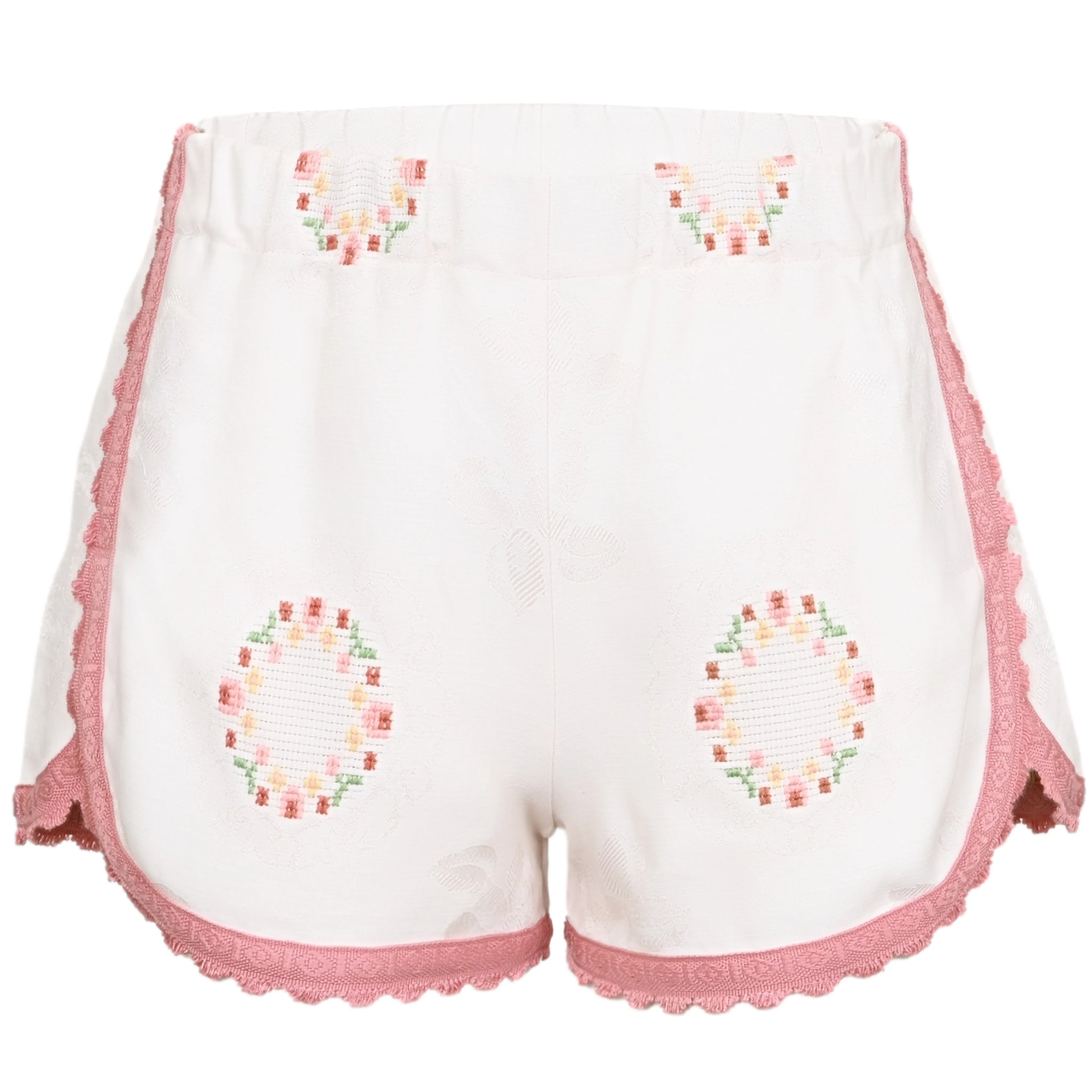 Orsina Cotton Shorts White & Pastel Print S sold by Sand Dollar