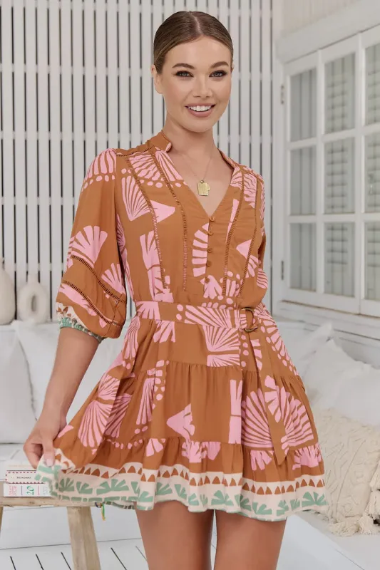 Suga Print Jayde Sleeve Mini Dress sold by Sand Dollar