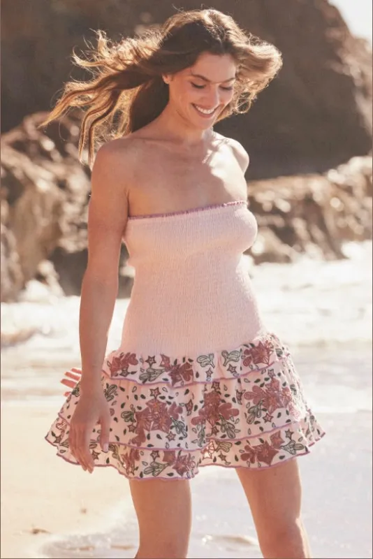 Jessa Embroidered Dress Pink made by Sand Dollar