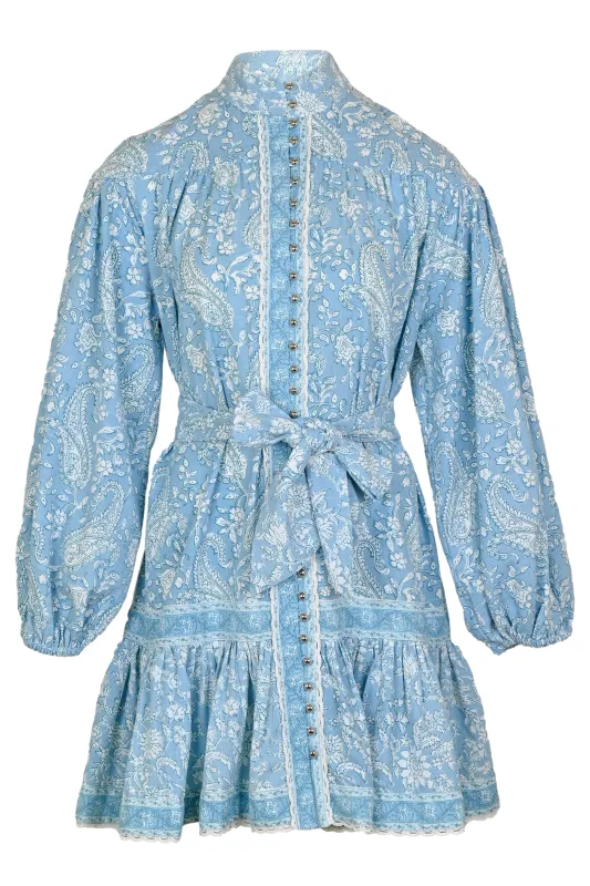 Clemence Short Dress Light Blue made by Sand Dollar