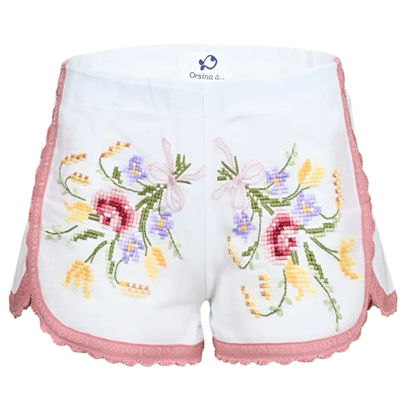 Orsina Cotton Shorts Deep Pink Trim Floral XS made by Sand Dollar