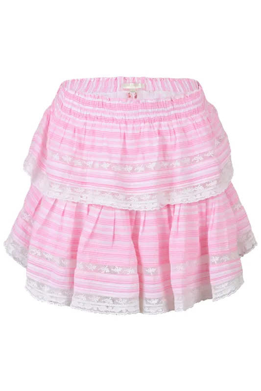 Ruffle Mini Skirt Captiva Pink made by LoveShackFancy