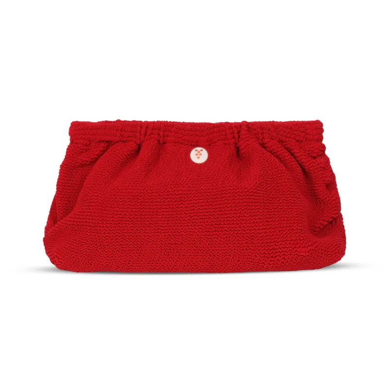 Crinkle Clutch Bag Cherry made by Sand Dollar