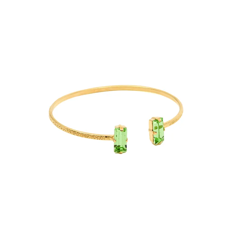 Baguette Bracelet Gold Peridot made by Sand Dollar