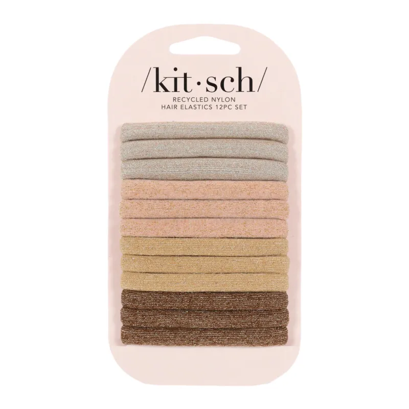 Recycled Nylon Glitter Elastics 12pcs Neutral made by Sand Dollar