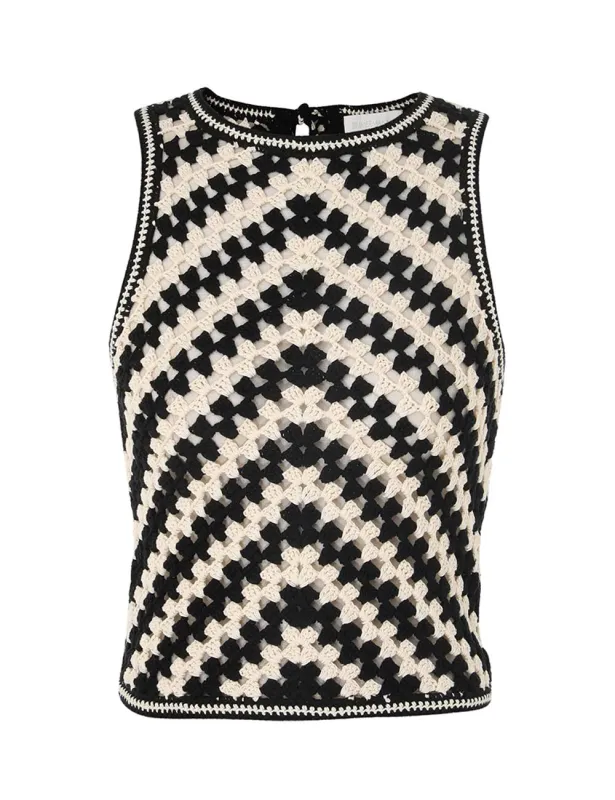 Halliday Hand Crochet Tank Top made by Zimmermann