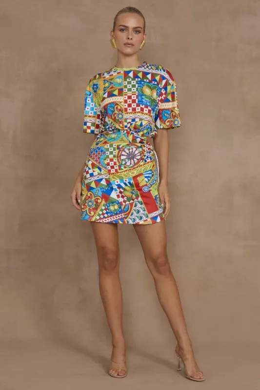 Brizzie Mini Dress Phaedra Print made by Seven Wonders