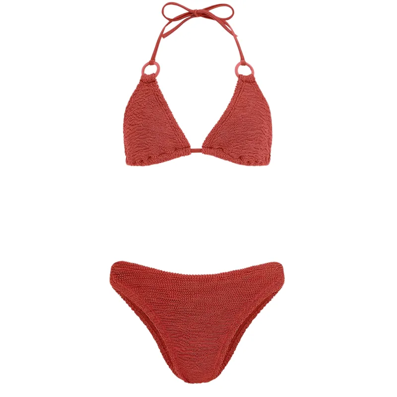 Eva Bikini Metallic Rosewood sold by Sand Dollar