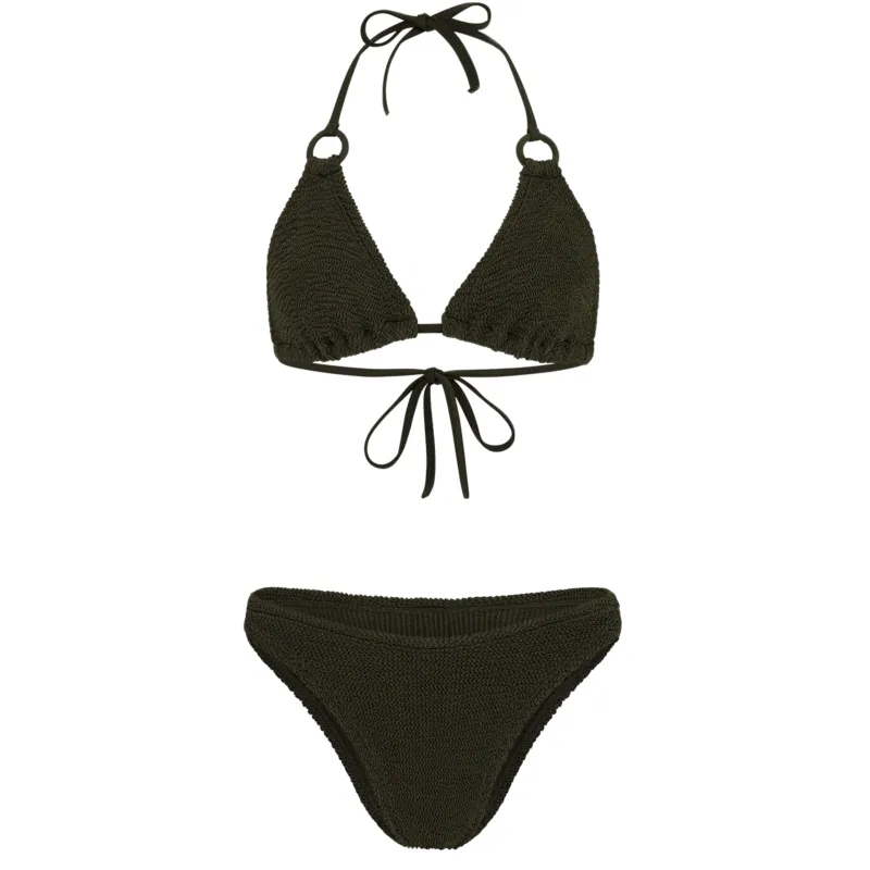 Eva Bikini Metallic Khaki made by Hunza G