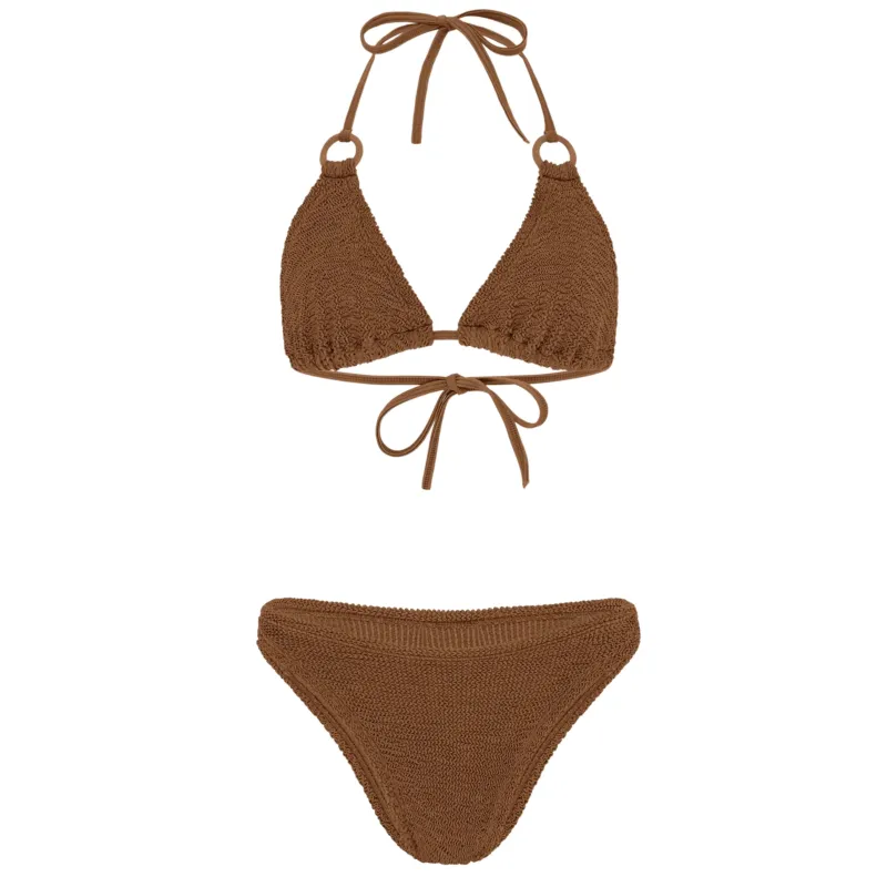Eva Bikini Metallic Cocoa sold by Sand Dollar