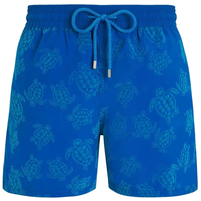 Men Swim Shorts Velvet Turtles Blue made by Vilebrequin