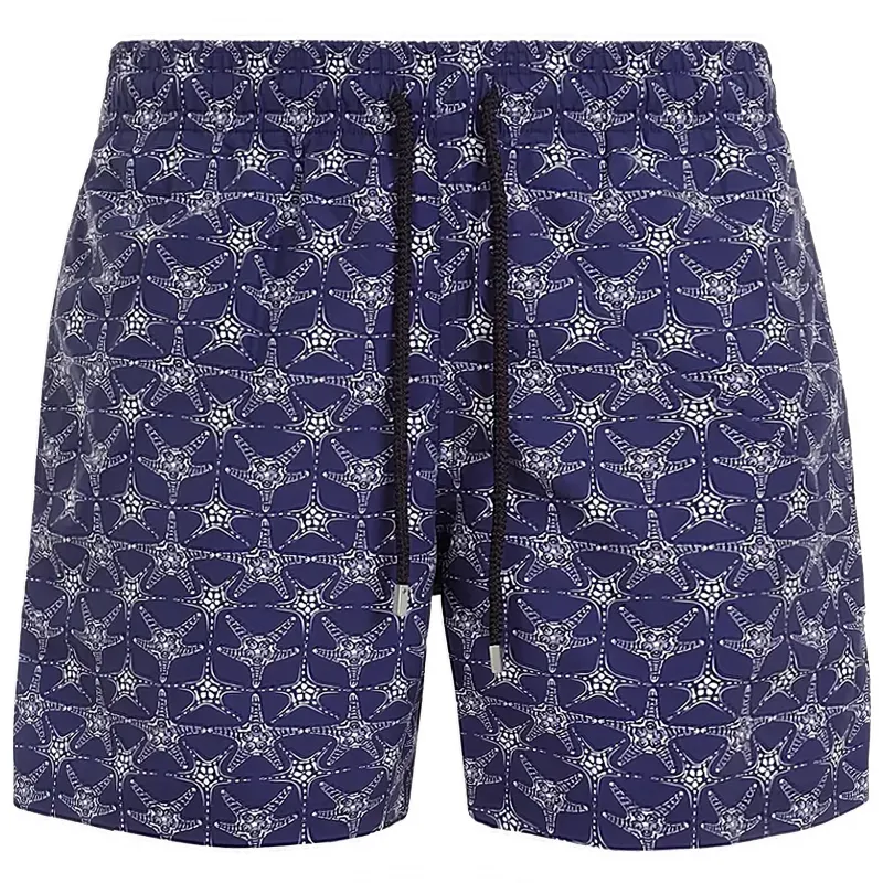 Men Swim Shorts Stars Navy Blue made by Vilebrequin