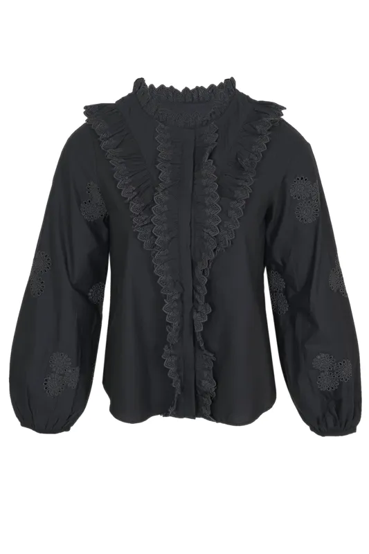 Bloomfield Blouse Black made by LoveShackFancy