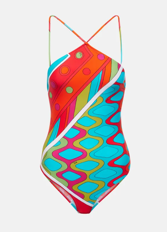 Arancio/Fuxia One Piece Vivara Print made by Emilio Pucci