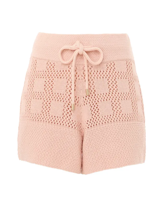 Waverly Drawcord Shorts Dusty Pink made by Zimmermann