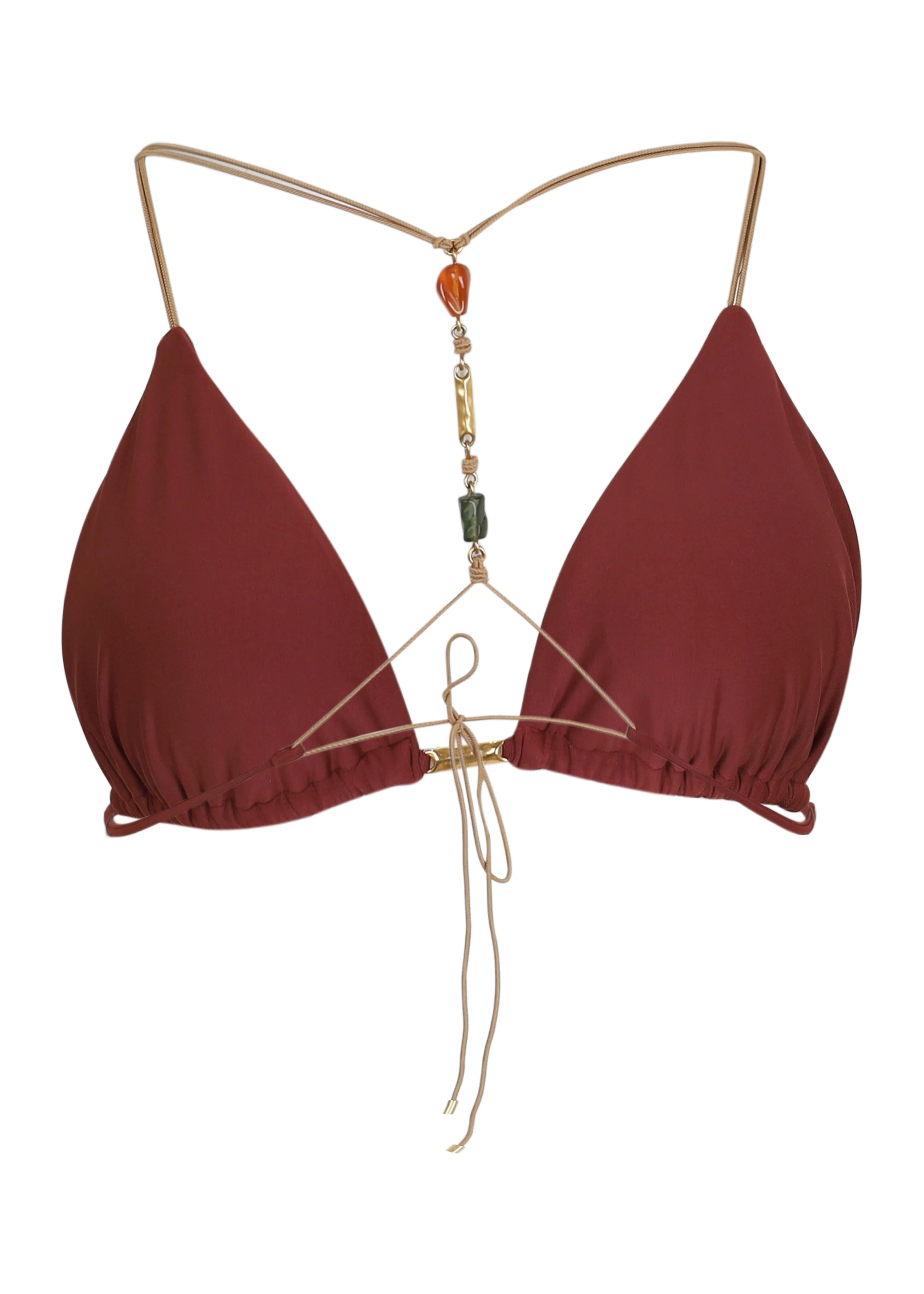 Solid Kaia T Back Bikini Top Brown sold by Sand Dollar product image thumbnail 3