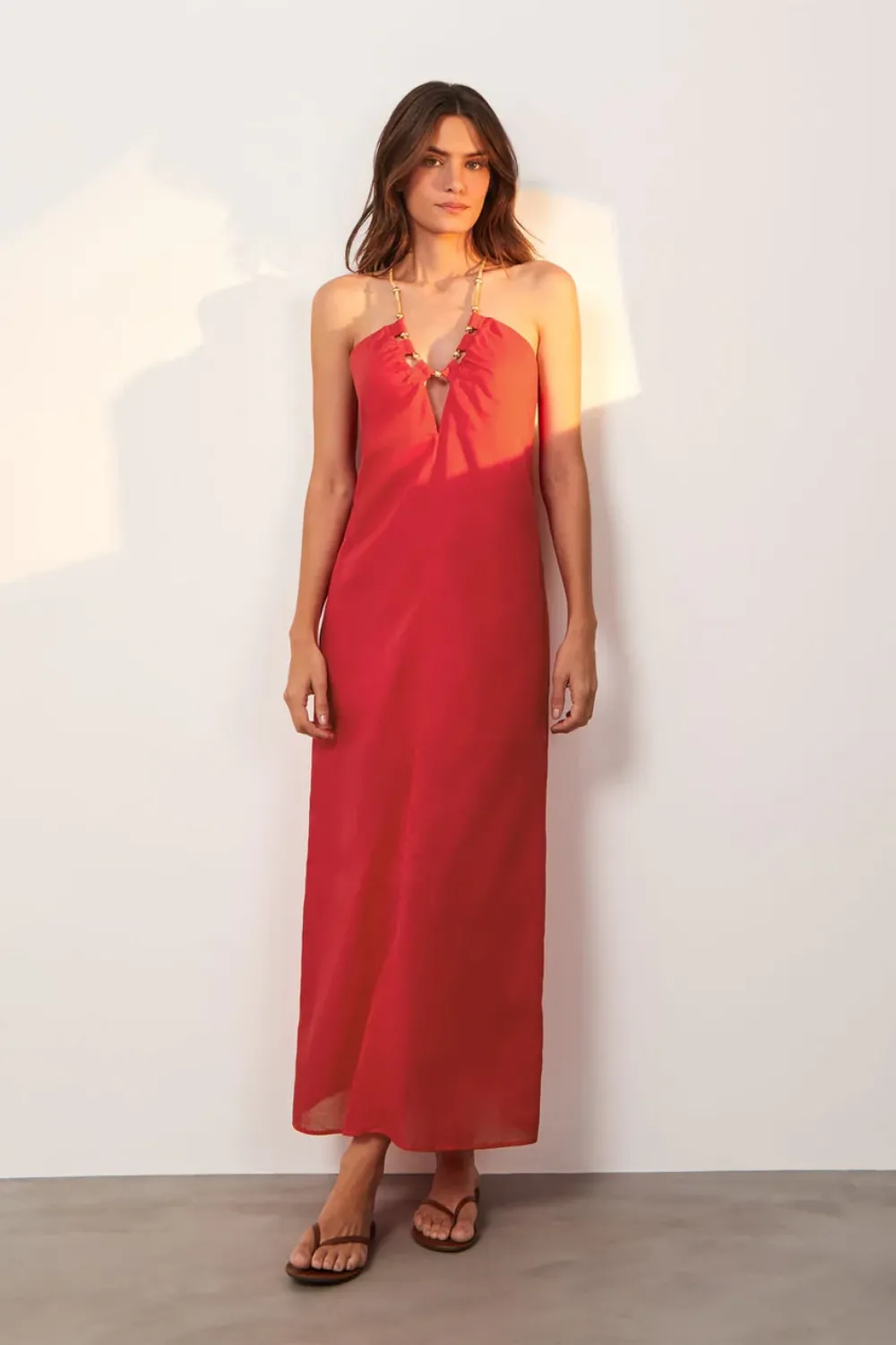 Solid Zima Detail Cover Up Red sold by Sand Dollar product image thumbnail 2